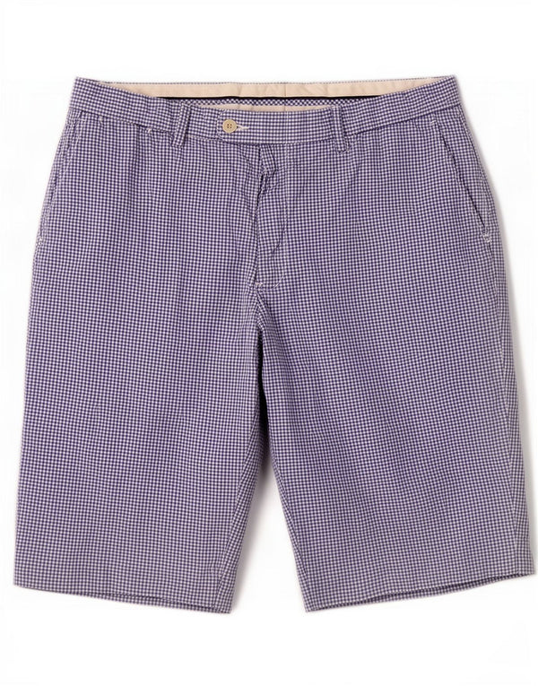 Polo Ralph Lauren Mens Chino Shorts W38 XL Azul Gingham Algodão