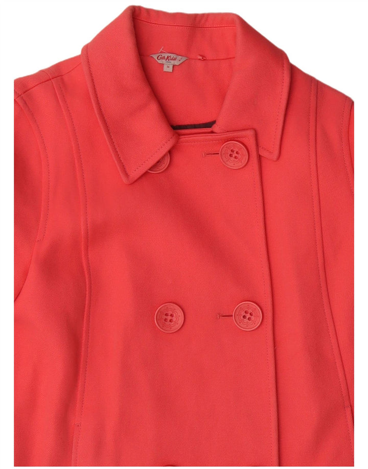 Casaco feminino Cath Kidston com peito duplo ervilha Reino Unido 14 grande algodão rosa