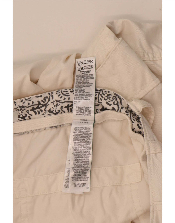 Calça cargo feminina Marks & Spencer UK 14 grande W34 L29 branco