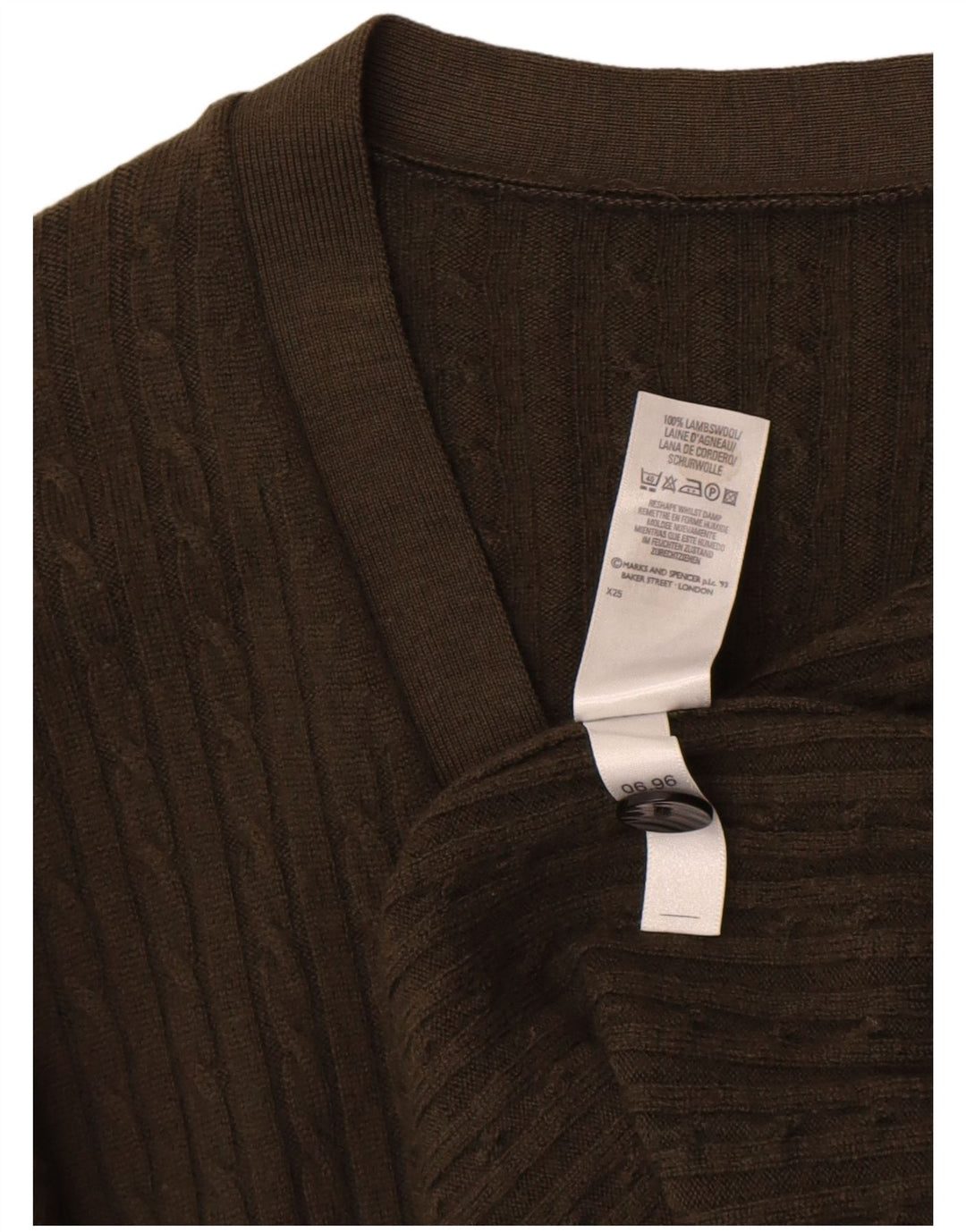 Suéter feminino Marks & Spencer St. Michael Cardigan Reino Unido 14 grande cáqui