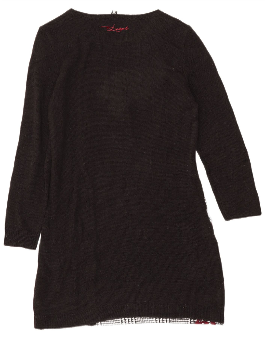 DESIGUAL Vestido feminino estampado EU 42 grande preto houndstooth