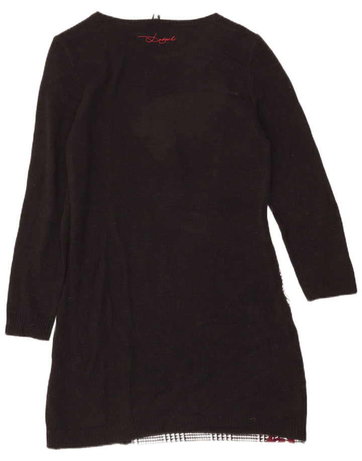 DESIGUAL Vestido feminino estampado EU 42 grande preto houndstooth