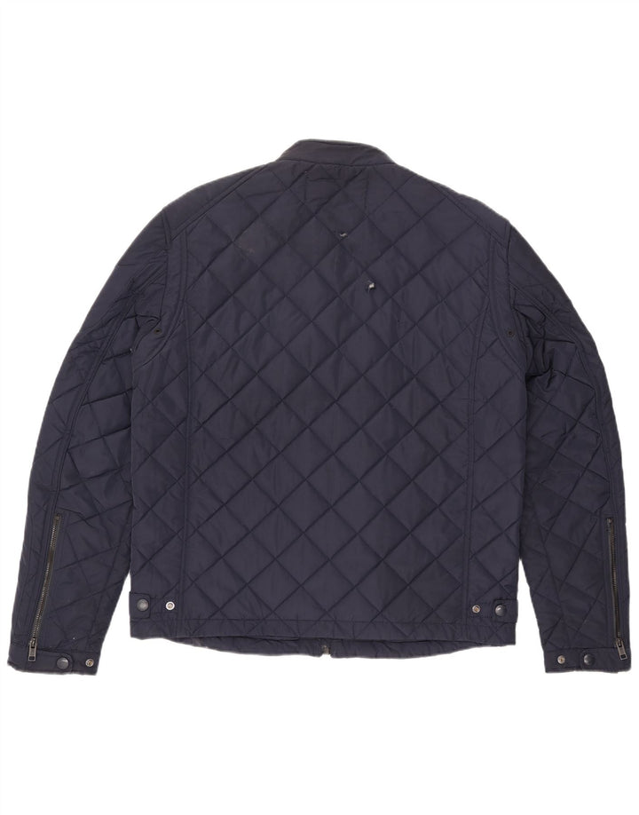 Jaqueta acolchoada masculina Replay UK 40 grande poliéster azul marinho