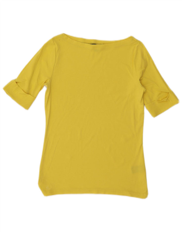 Blusa feminina Ralph Lauren UK 12 algodão amarelo médio
