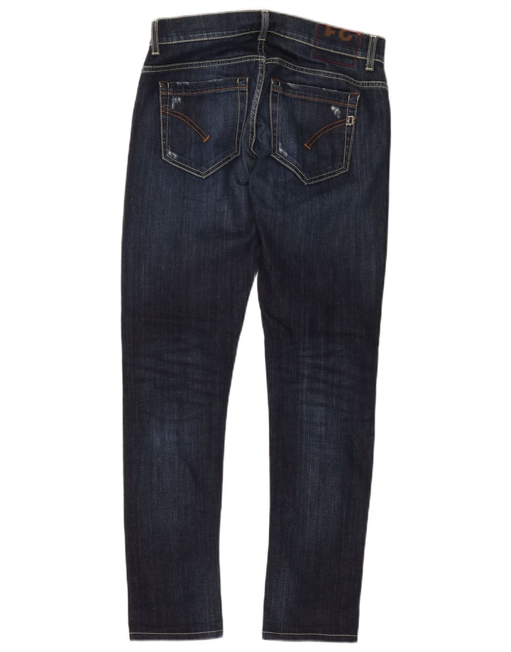 Dondup Mens Slim Jeans W31 L30 Azul Marinho Algodão