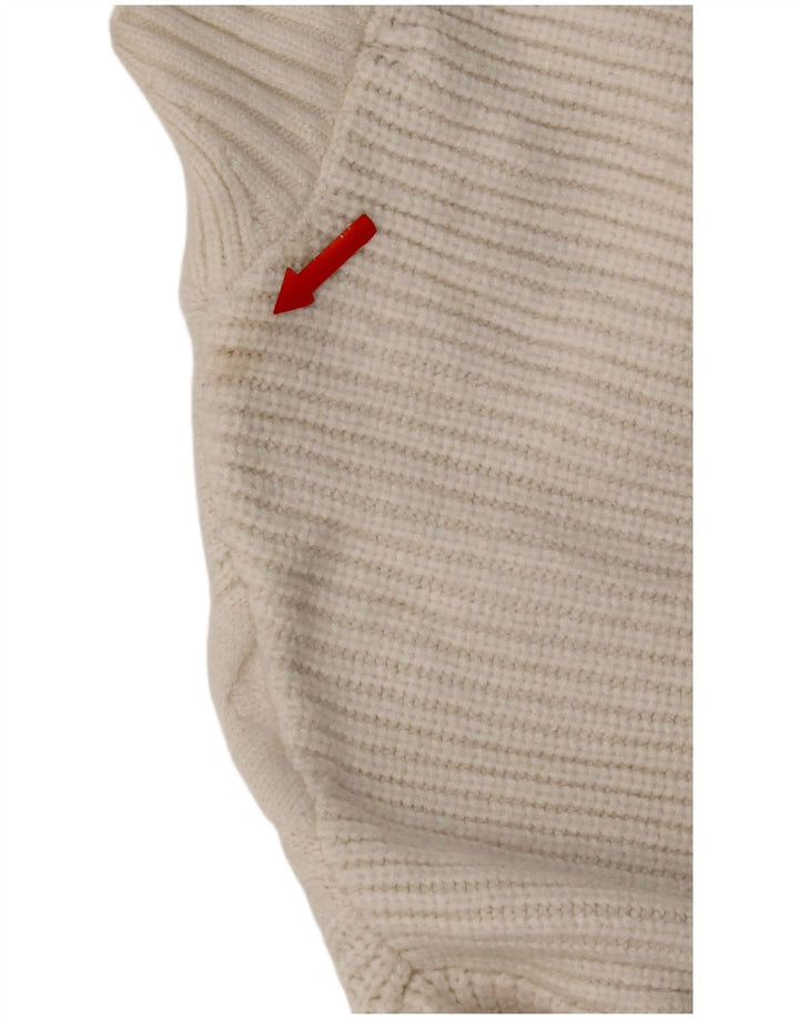 Suéter feminino Marks & Spencer com gola tartaruga Reino Unido 14 médio branco