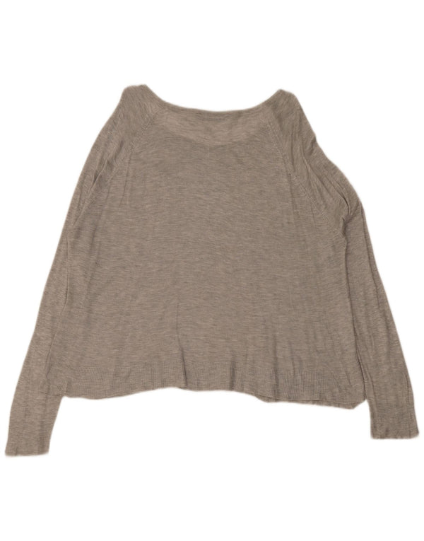 Zara blusa feminina oversized top UK 16 grande cinza