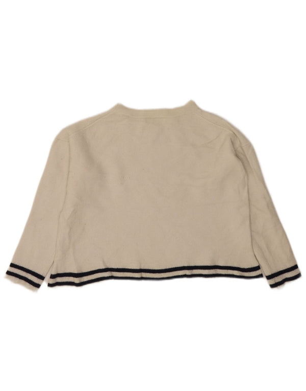 Suéter feminino White Label com gola canoa e gola redonda, tamanho UK 14, tamanho grande, sem lã