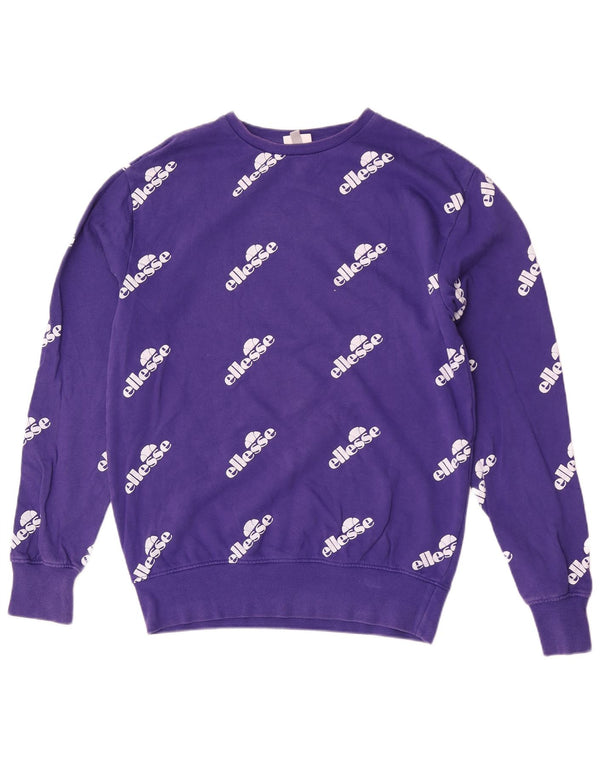 Suéter gráfico feminino Ellesse UK 12 algodão roxo médio