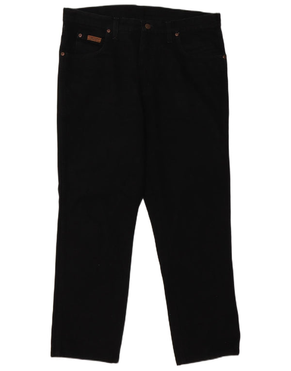 Wrangler Mens Alabama Straight Jeans W36 L28 Algodão Preto
