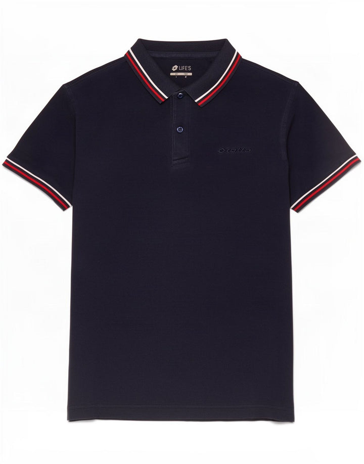 Camisa polo masculina Lotto média azul marinho listrada