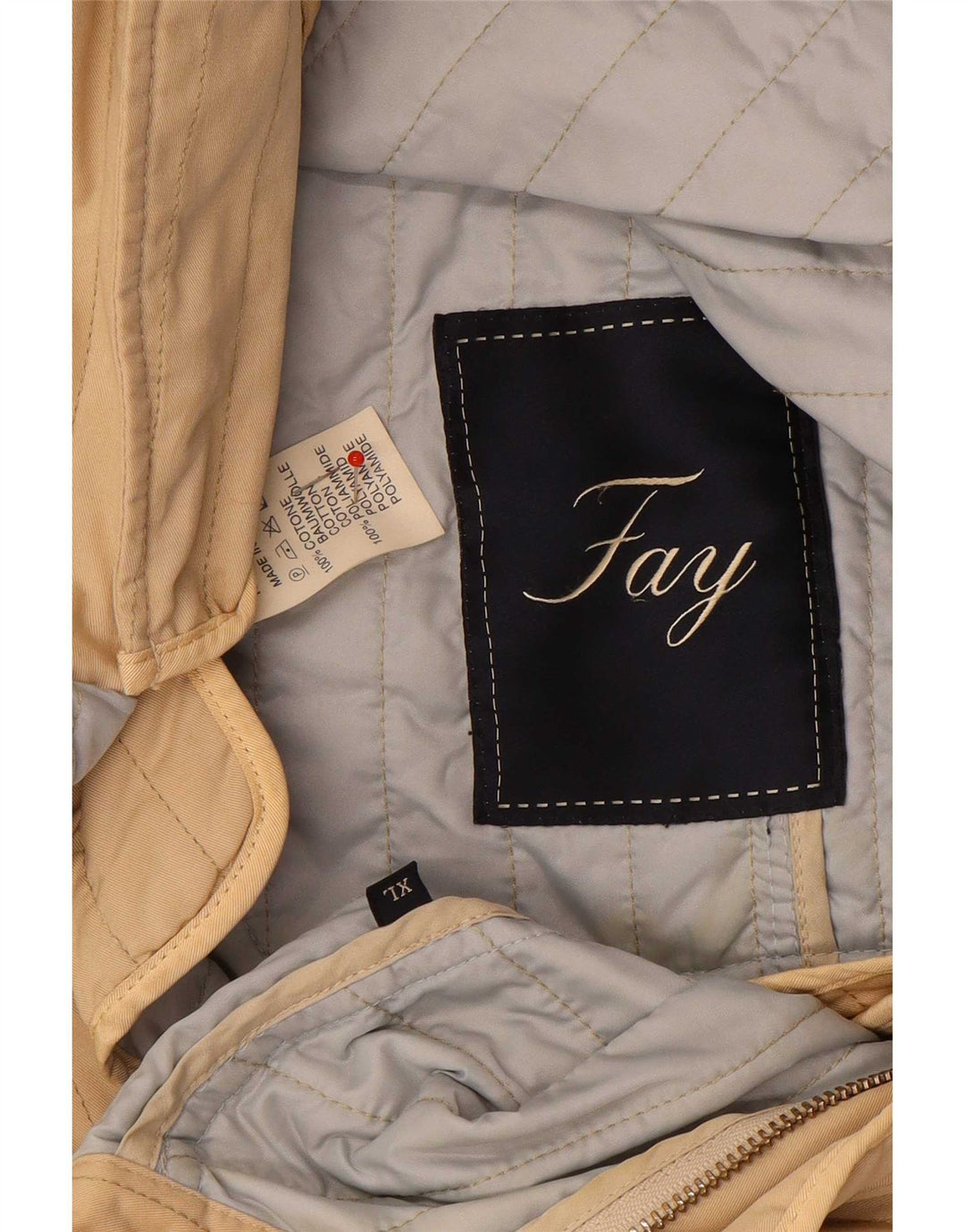 Jaqueta acolchoada feminina Fay UK 18 XL algodão bege