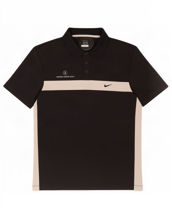 Camisa polo masculina Nike UK 42/44 grande preto colorblock poliéster