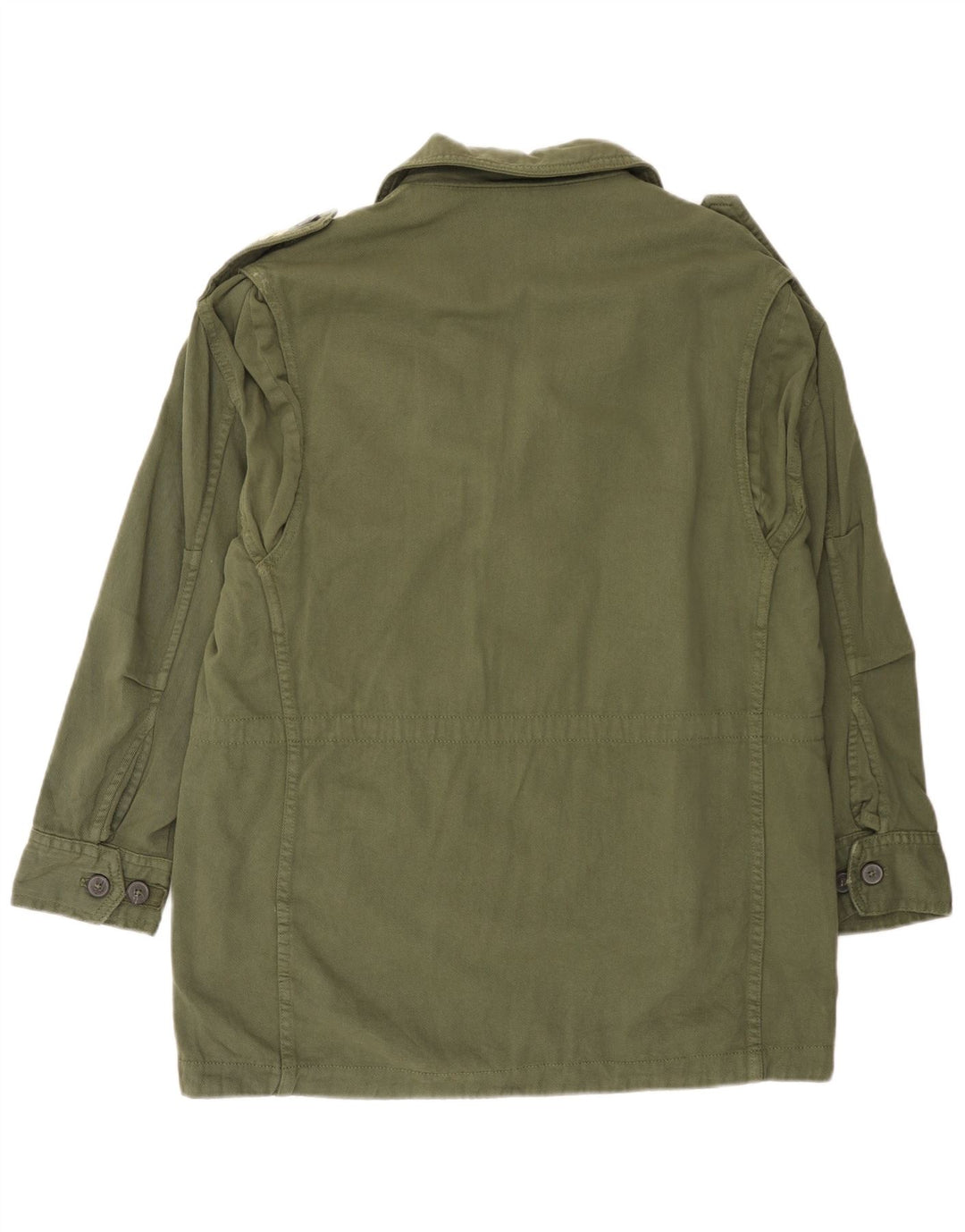 Jaqueta militar feminina Zara Reino Unido 16 grande algodão cáqui
