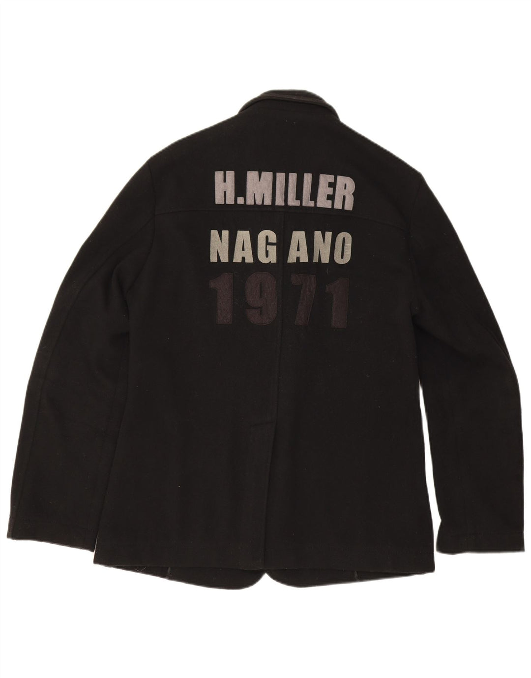 Jaqueta blazer masculina Kejo gráfica de 3 botões Reino Unido 38 lã preta média