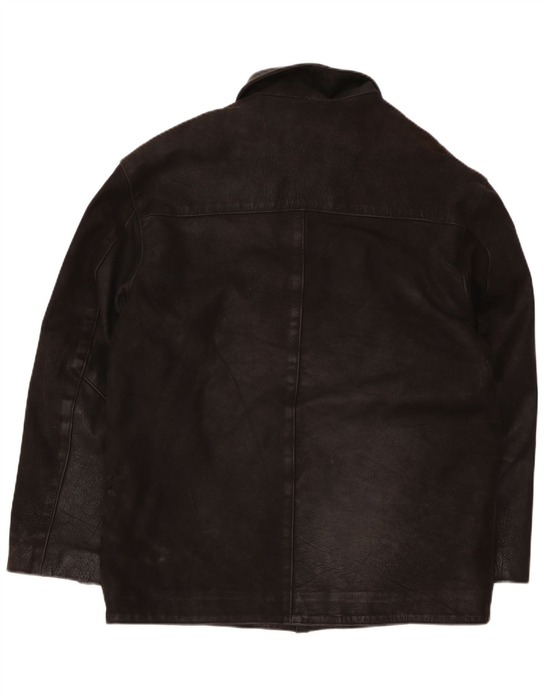 Jaqueta de couro masculina vintage UK 40 grande marrom