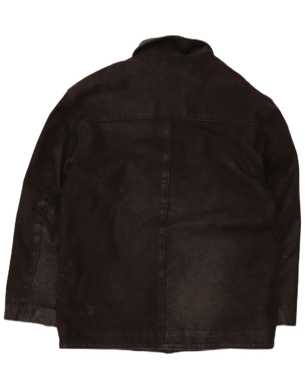 Jaqueta de couro masculina vintage UK 40 grande marrom