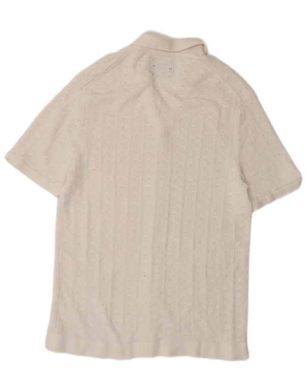 Camisa masculina de manga curta Abercrombie & Fitch branca média