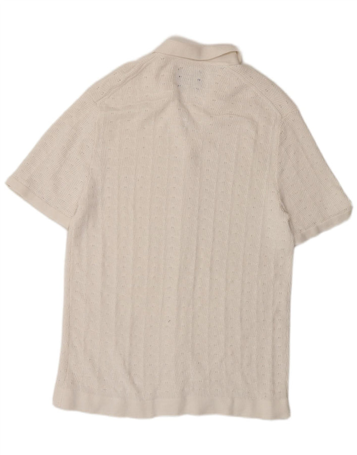 Camisa masculina de manga curta Abercrombie & Fitch branca média