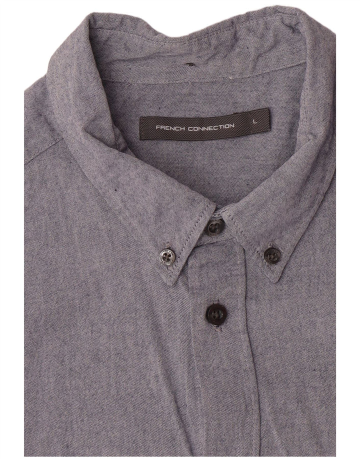 Camisa masculina French Connection grande azul