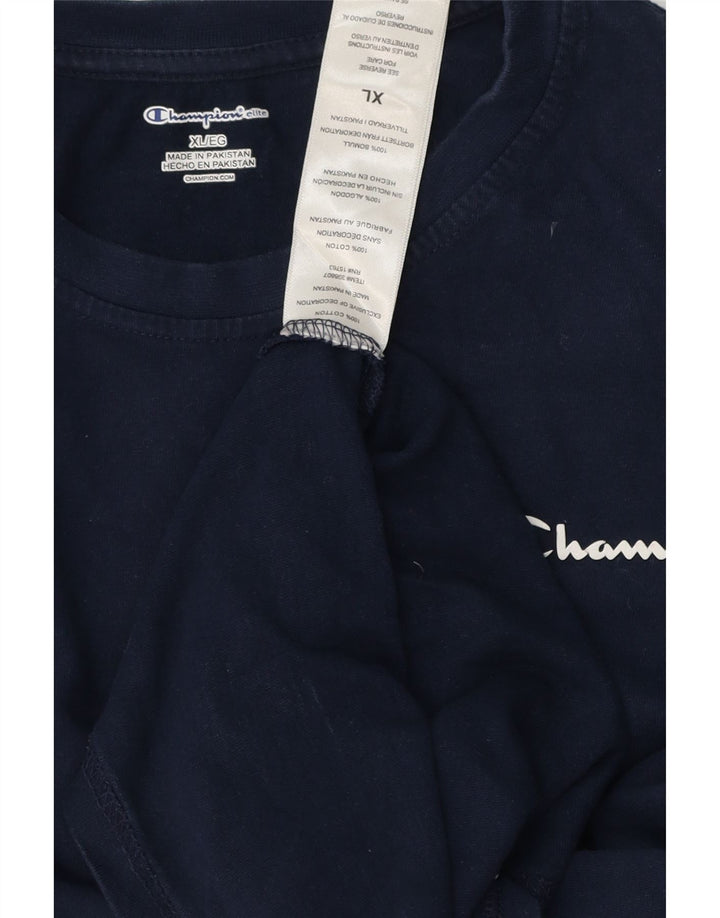 Campeão Mens Top Manga Longa XL Azul Marinho Algodão