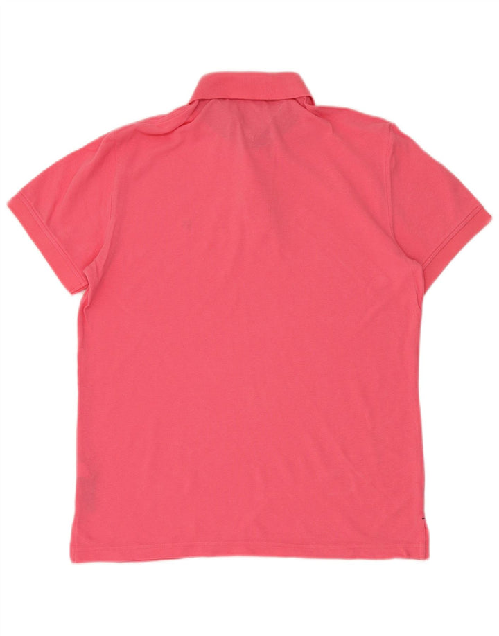 Camisa polo masculina TOMMY HILFIGER Custom Fit algodão rosa médio