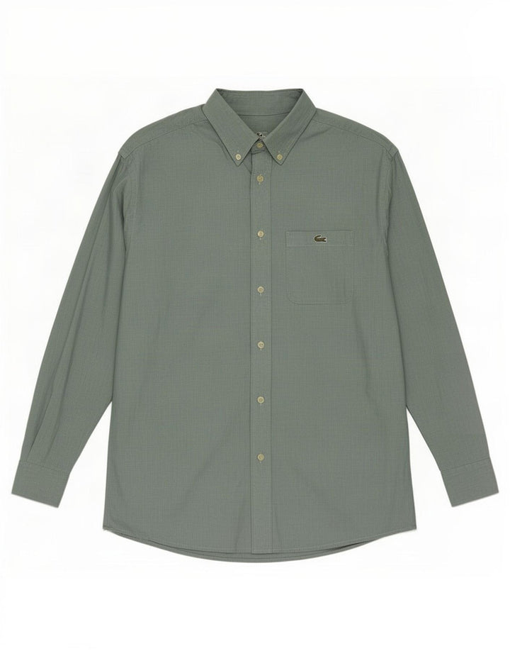 Camisa masculina Lacoste tamanho 40 algodão verde médio