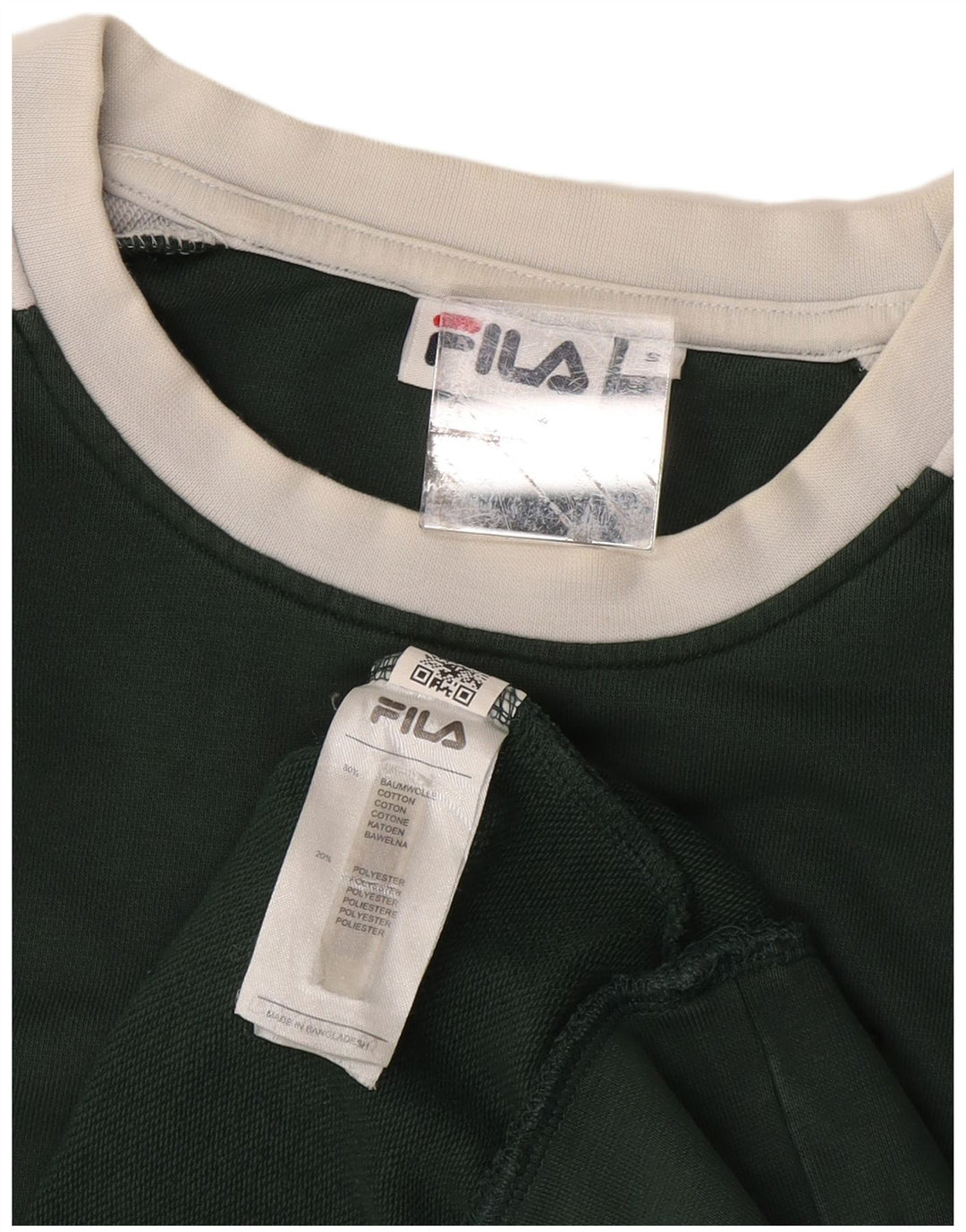 FILA Moletom Gráfico Masculino Jumper Pequeno Verde Colorblock Algodão