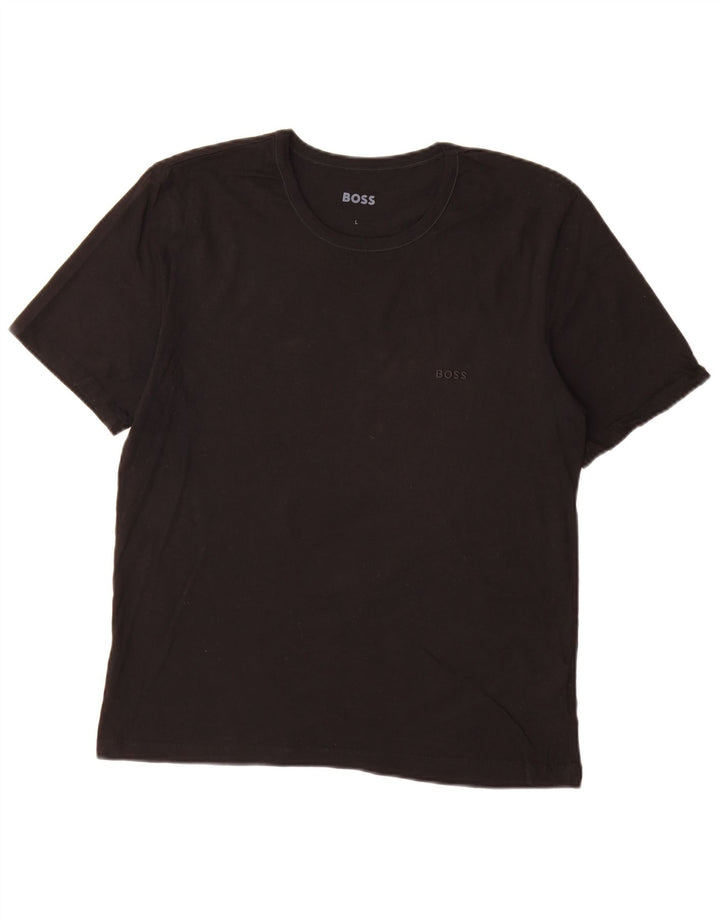 Camiseta feminina Hugo Boss grande algodão preto