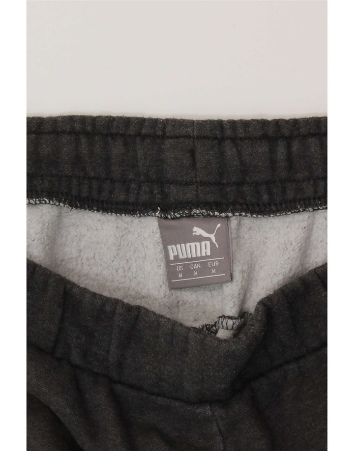 Calça de treino masculina Puma cinza médio algodão colorblock