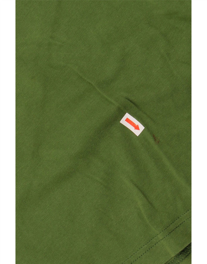 CHAMPION Mens Celtics Graphic Top Manga Longa Grande Algodão Verde