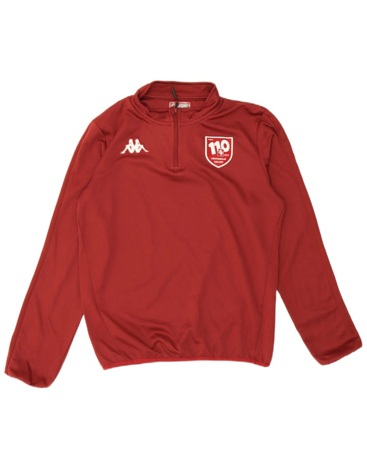 Kappa Mens Graphic Zip Neck Pulôver Treino Top Médio Marrom Poliéster