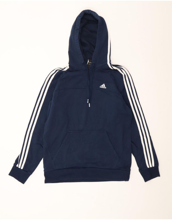 ADIDAS Mens Hoodie Jumper Médio Azul Marinho Algodão