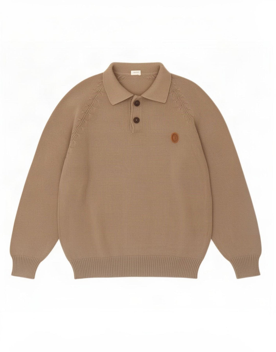 Suéter masculino Trussardi com gola polo e bege médio