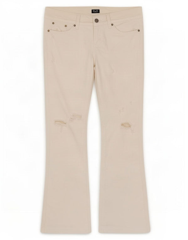 Dolce & Gabbana Calça Jeans Feminina Ittierre Distressed Bootcut W29 L32 Branco