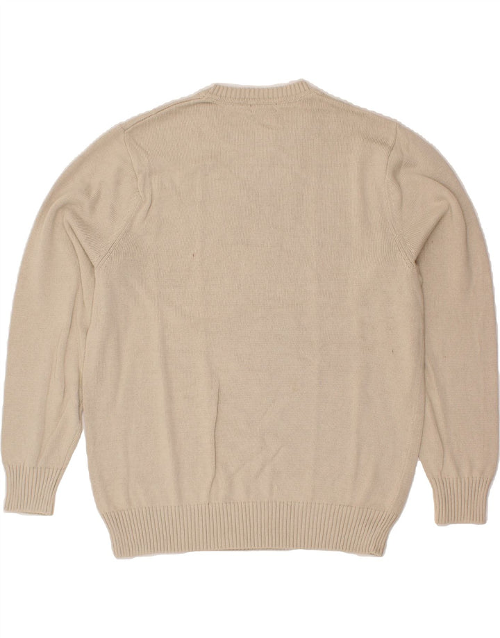 DOCKERS Mens Crew Neck Jumper Sweater XL Beige Argyle/Diamond Cotton Vintage Dockers and Second-Hand Dockers from Messina Hembry 