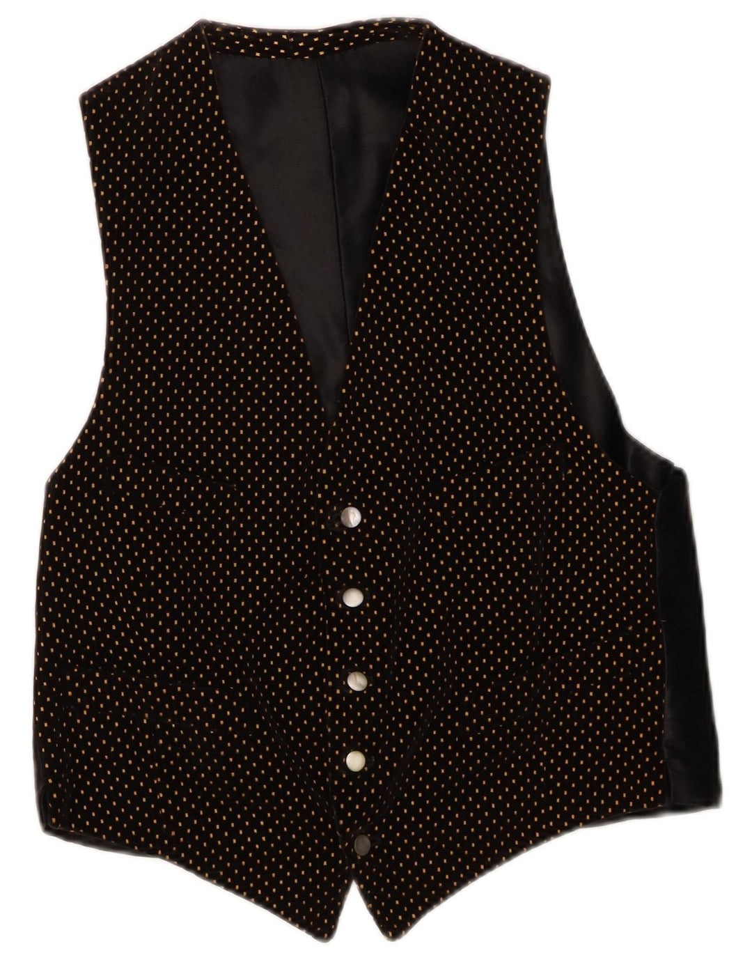 Colete masculino vintage pequeno com bolinhas pretas