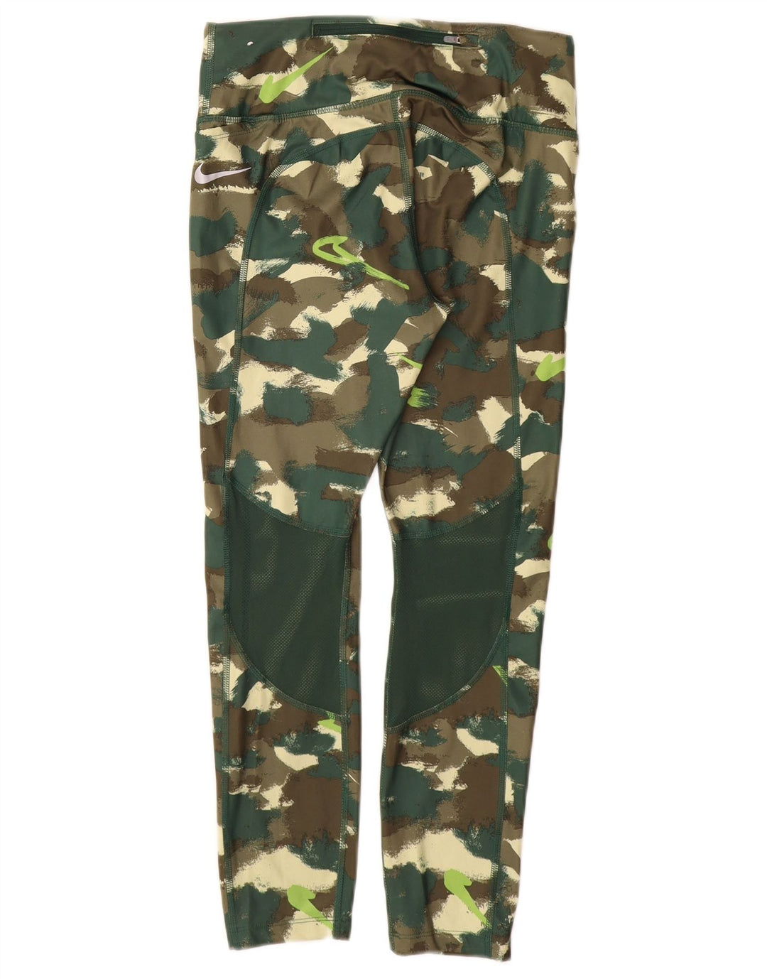 Leggings Nike Dri Fit Femininas UK 12 Médio Verde Camuflagem Poliéster