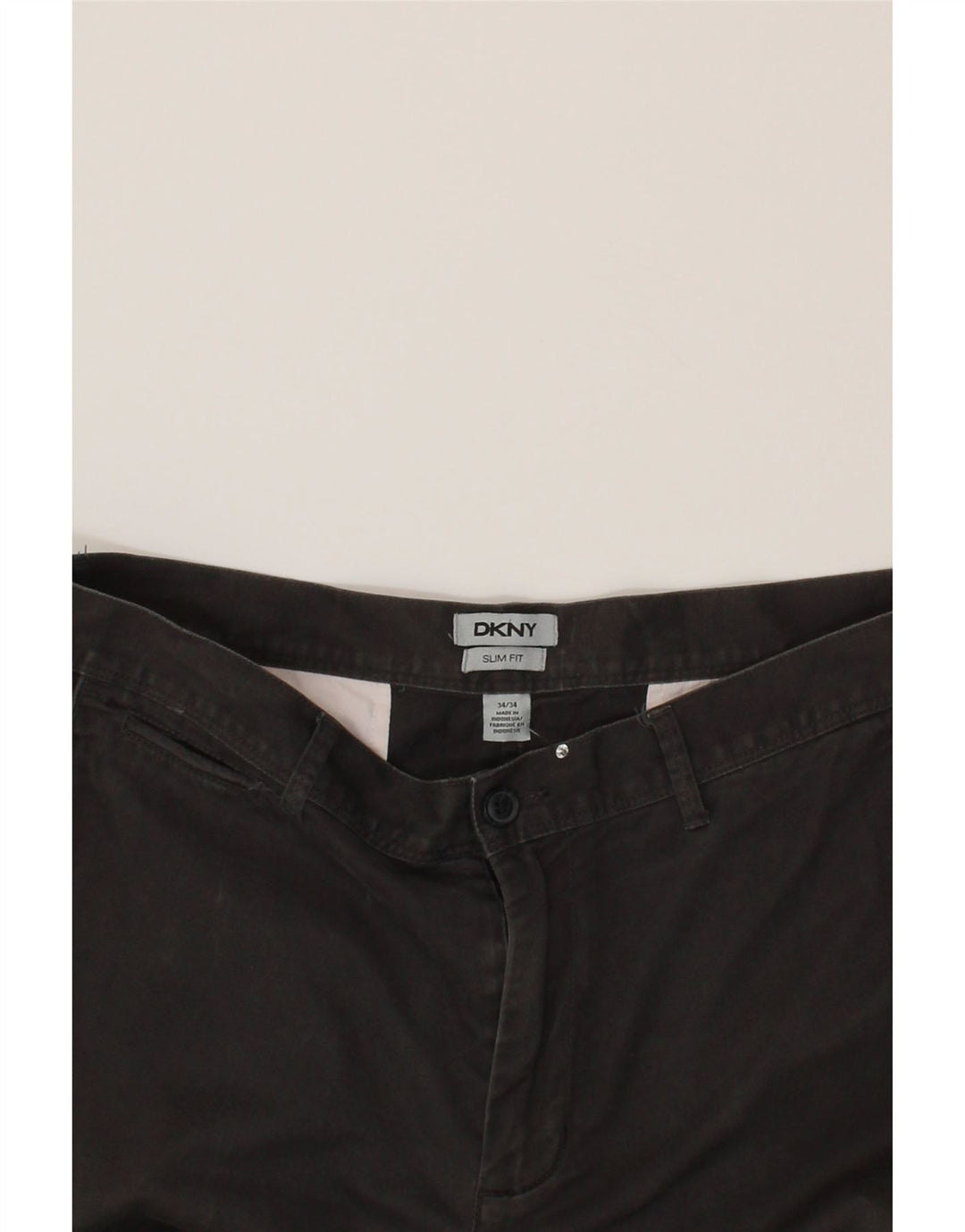 DKNY Mens Slim Fit Chino Trousers W34 L34 Grey Cotton Vintage Dkny and Second-Hand Dkny from Messina Hembry 