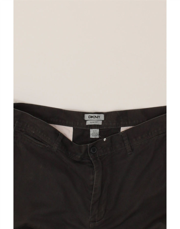 DKNY Mens Slim Fit Chino Trousers W34 L34 Grey Cotton Vintage Dkny and Second-Hand Dkny from Messina Hembry 