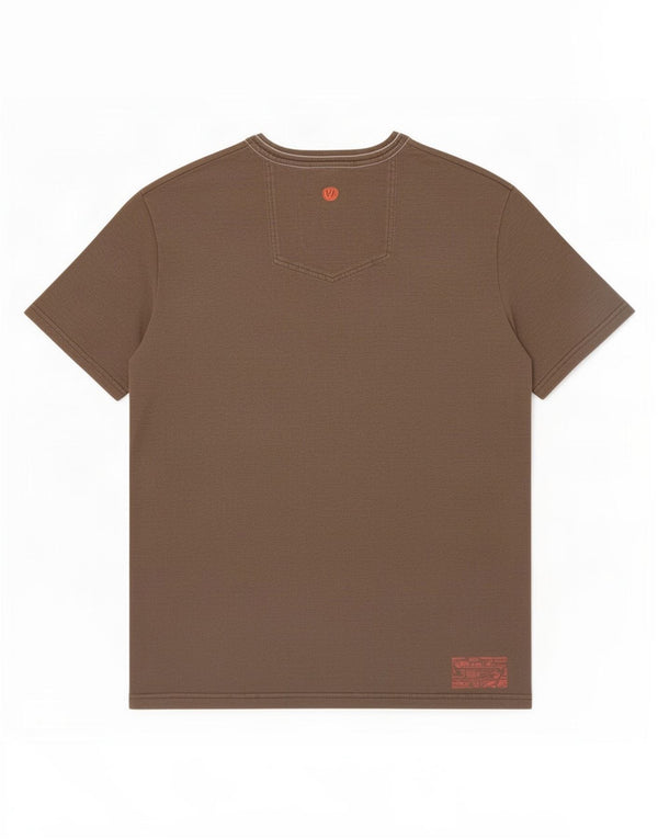 Camiseta masculina com estampa Fat Face, algodão manchado marrom médio