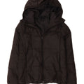 Jaqueta acolchoada com capuz feminina Adidas Reino Unido 8/10 poliéster preto pequeno