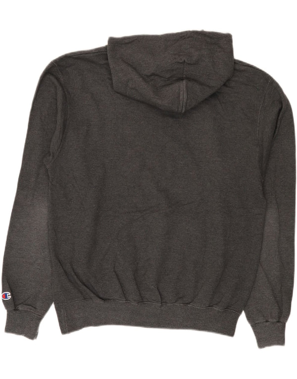 Jumper com capuz gráfico Champion masculino Tufts University cinza médio