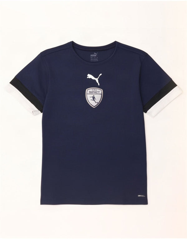 Camiseta Puma Meninos Graphic 13-14 Anos Azul Marinho Colorblock Poliéster