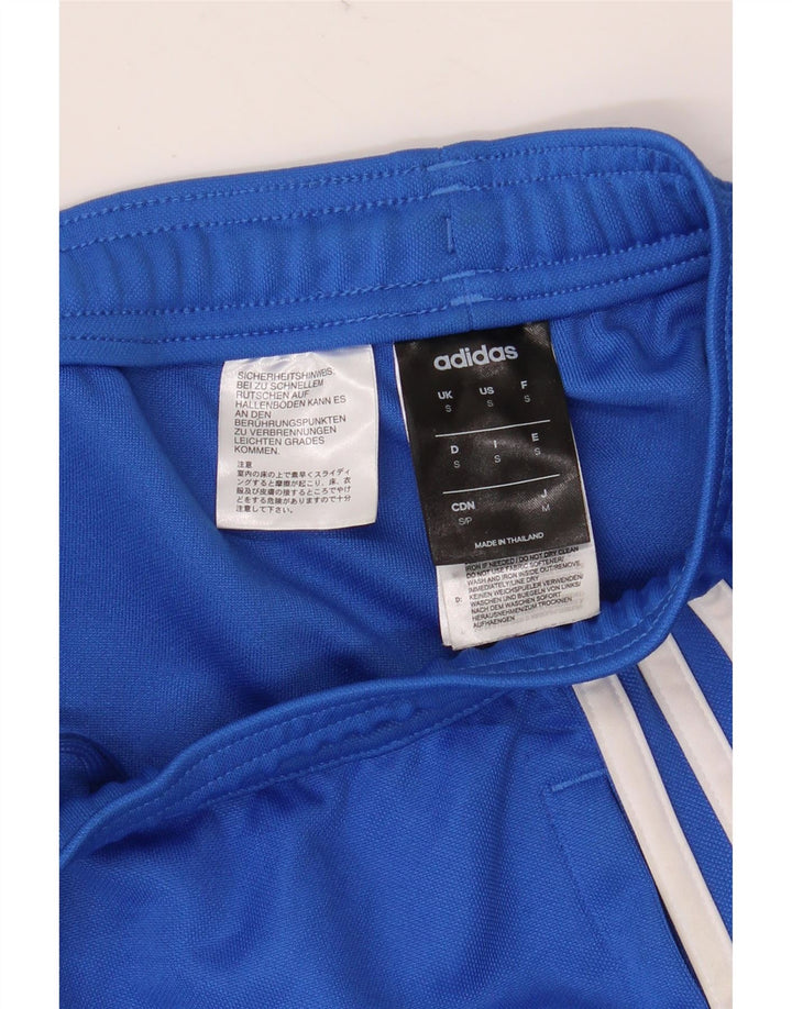 ADIDAS Womens Climalite Calças de treino UK 10 Pequeno Azul Poliéster