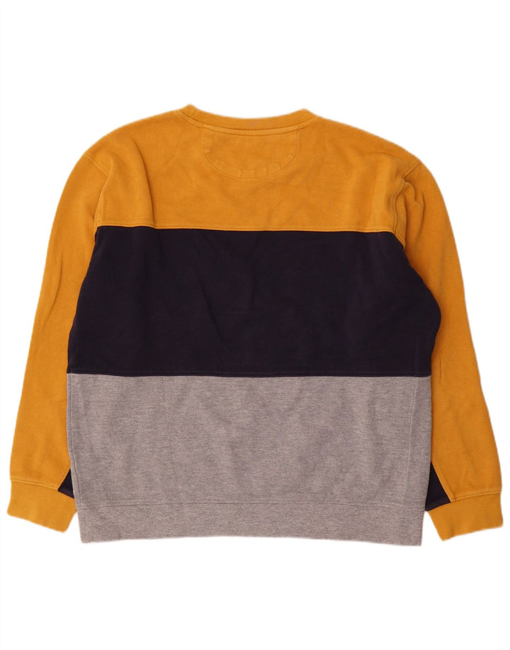 Zara moletom masculino jumper grande amarelo colorblock algodão