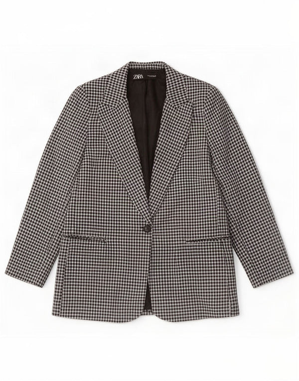Jaqueta blazer feminina Zara com 1 botão EU 40 médio preto guingão