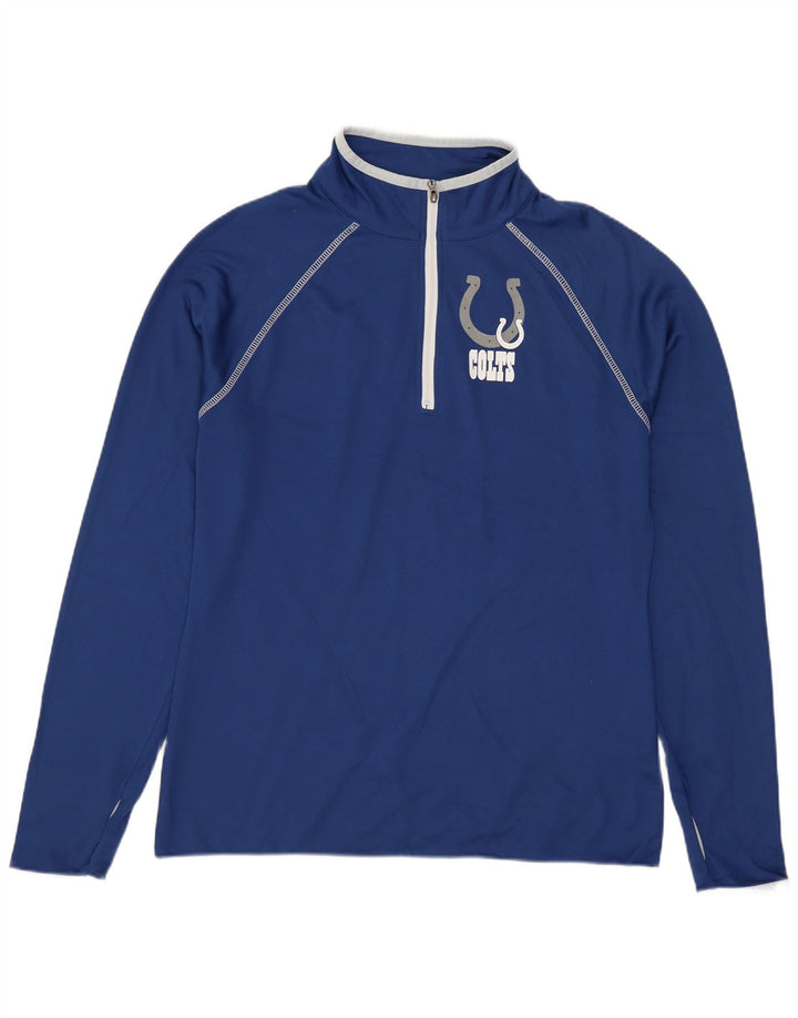 Pulôver feminino NFL Colts com zíper e gola alta Reino Unido 16 grande azul marinho