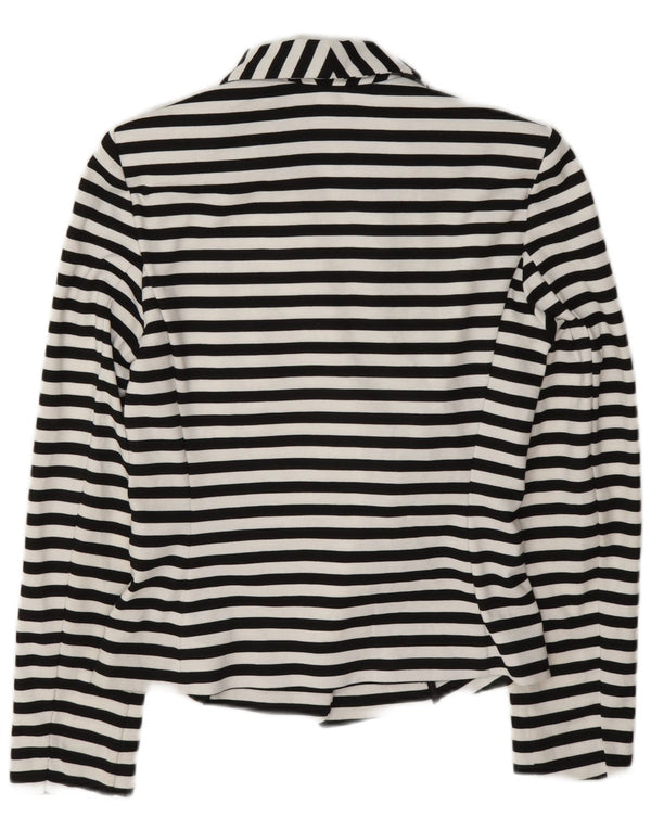Jaqueta blazer feminina Marks & Spencer UK 10 pequena azul marinho listrada náutica