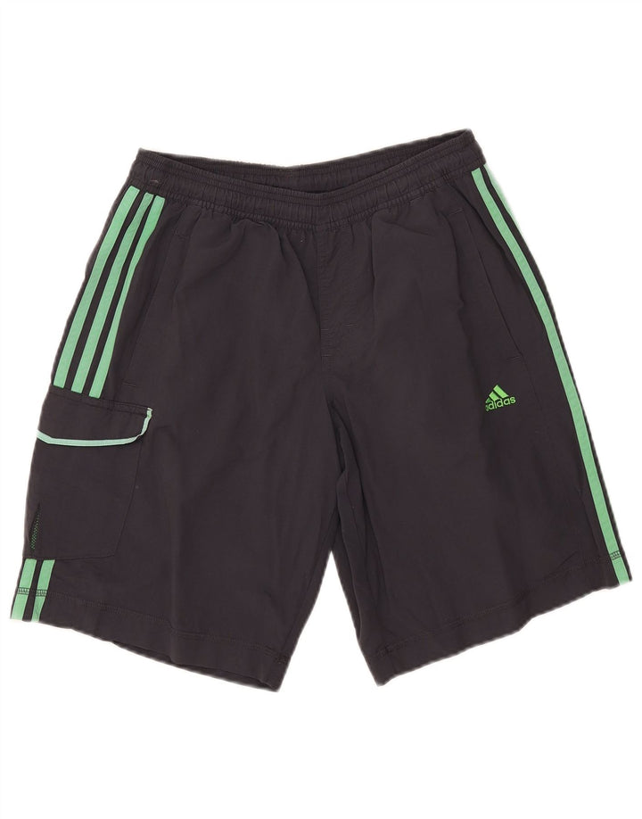 Adidas Mens Cargo Sport Shorts Pequeno Cinza Nylon